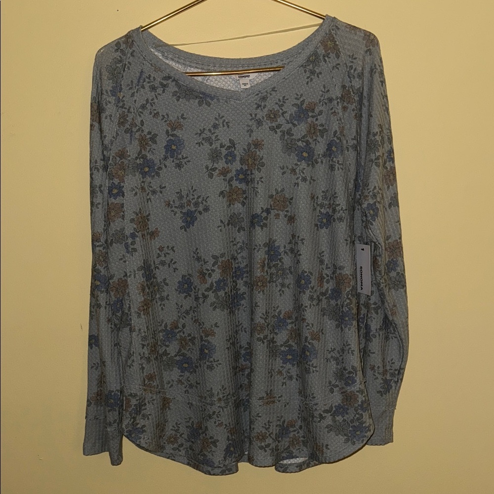 NWT Sonoma Women's Floral Long-Sleeve Top